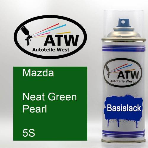 Mazda, Neat Green Pearl, 5S: 400ml Sprühdose, von ATW Autoteile West.